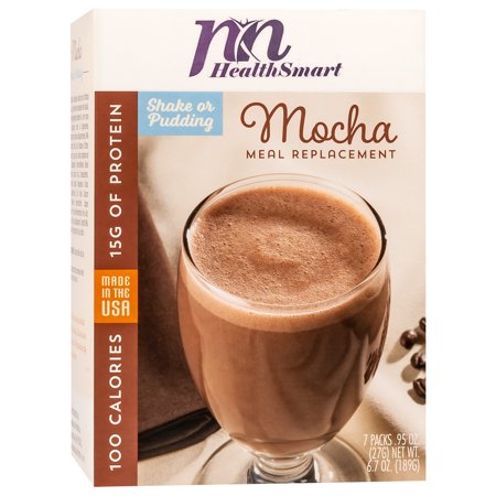 HealthSmart - High Protein Meal Replacement Shake - Mocha - 15g Protein - 100 Calories - Low Fat - Gluten Free - 7/Box