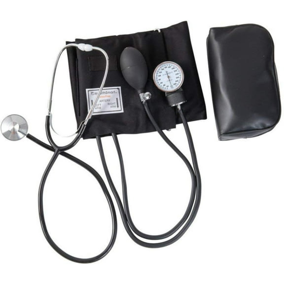 HealthSmart Home Blood Pressure Kit with Manual Sphygmomanometer, Stethoscope and Carrying Case, Large Adult Cuff