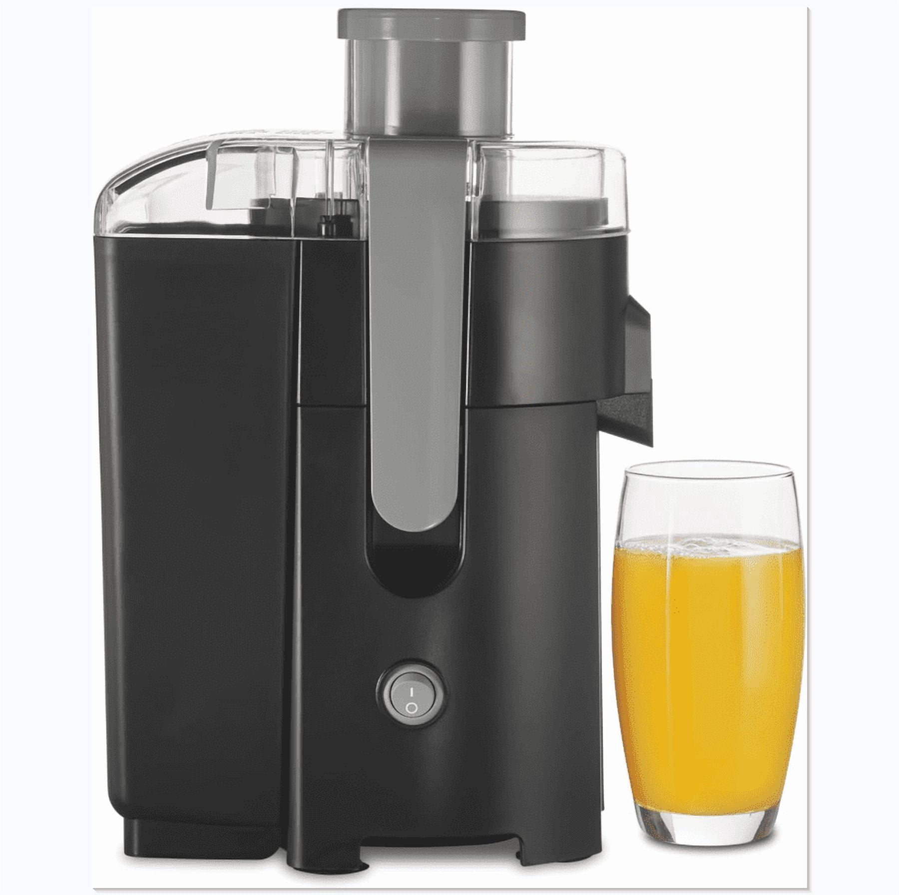 HealthSmart Juicer Machine, Compact Centrifugal Extractor, 2.4” Feed Chute for Fruits and Vegetables, Easy to Clean, BPA Free, 400W, Black and Gray