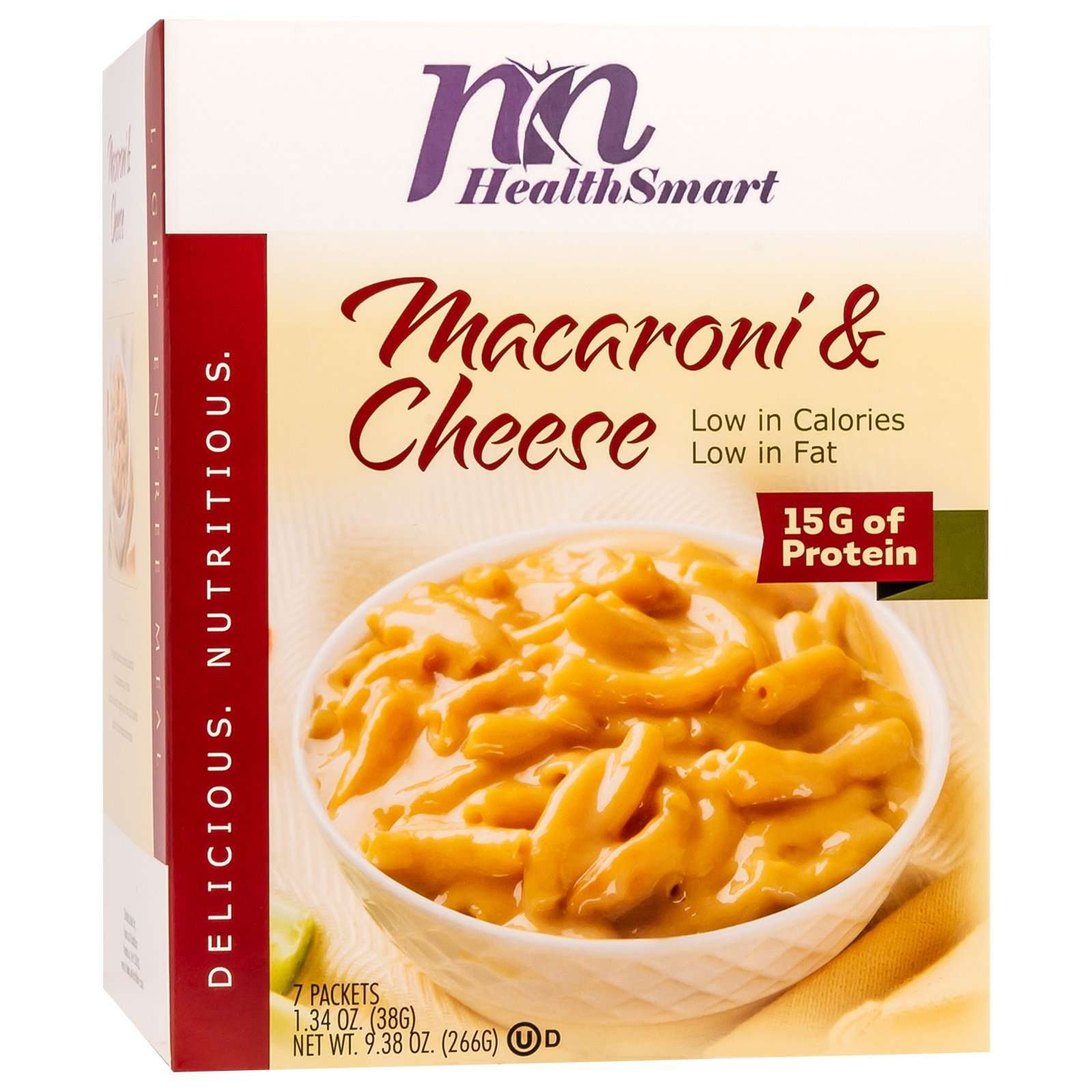 HealthSmart Macaroni & Cheese High Protein Diet Low FatLow Calorie, 7 Packets (15g Protein