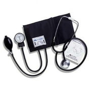 HealthSmart Manual Blood Pressure Cuff with Aneroid Sphygmomanometer and Stethoscope Kit, Portable Blood Pressure Monitor with Large Adult Cuff and Carrying Case, 10 to 14, Black
