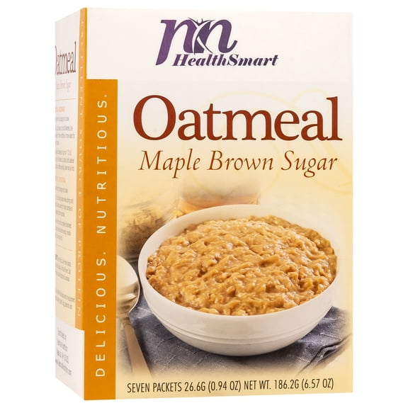HealthSmart Oatmeal Maple Brown Sugar High Protein Diet Gluten Free Low Calorie, 7 Packets