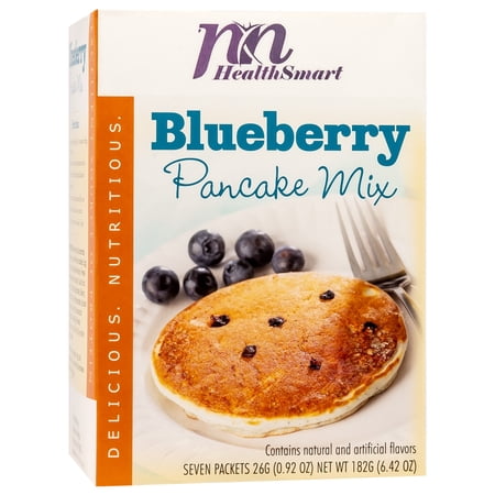 HealthSmart - Protein Diet Pancake Mix - Blueberry - 15g Protein - Low Calorie - Low Carb - Low Fat - 7/Box