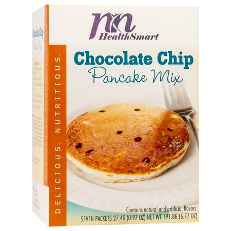 HealthSmart - Protein Diet Pancake Mix - Chocolate Chip - 15g Protein - Low Calorie - Low Carb - Low Fat - 7/Box