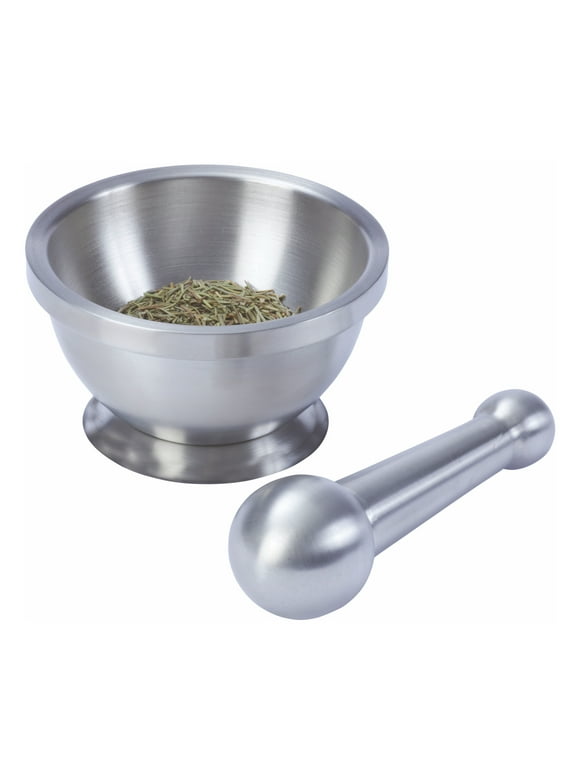 HealthSmart Stainless Steel Mortar and Pestle