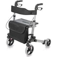 thumbnail image 1 of HealthSmart Walker Rollator with Seat and Backrest, Adjustable Handle Height, FSA HSA Eligible, Removable Storage Bag and a Durable Lightweight Frame That Folds While Supporting up to 300 pounds, 1 of 5