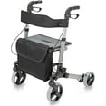 HealthSmart Walker Rollator with Seat and Backrest, Adjustable Handle