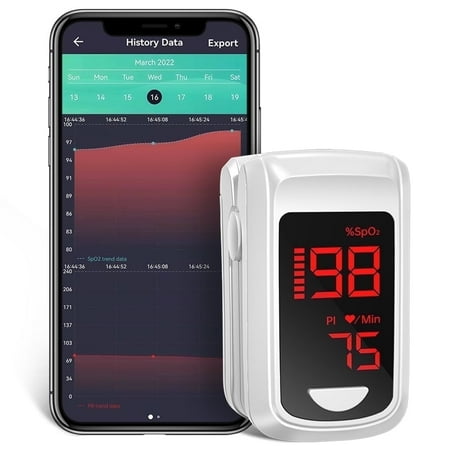 HealthTree Fingertip Pulse Oximeter device for tracking oxygen levels during activities like hiking, running, and cycling. Perfect for monitoring performance during various sports