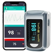 HealthTree Bluetooth Fingertip Oxygen Monitor, Ideal for Sports & Outdoor Activities Like Running, Skiing, Swimming, and Mountaineering. Portable & Easy to Use for Viewing Data Anytime.