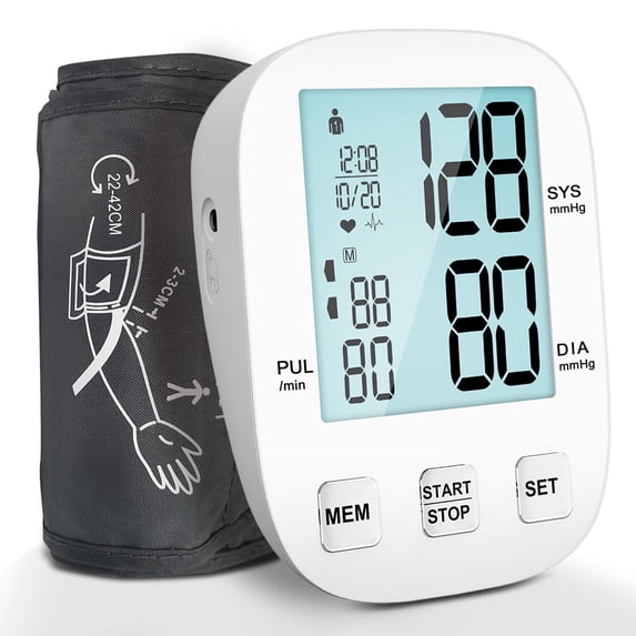 HealthTree Portable Blood Pressure Monitor, Adjustable Digital BP Large Cuff