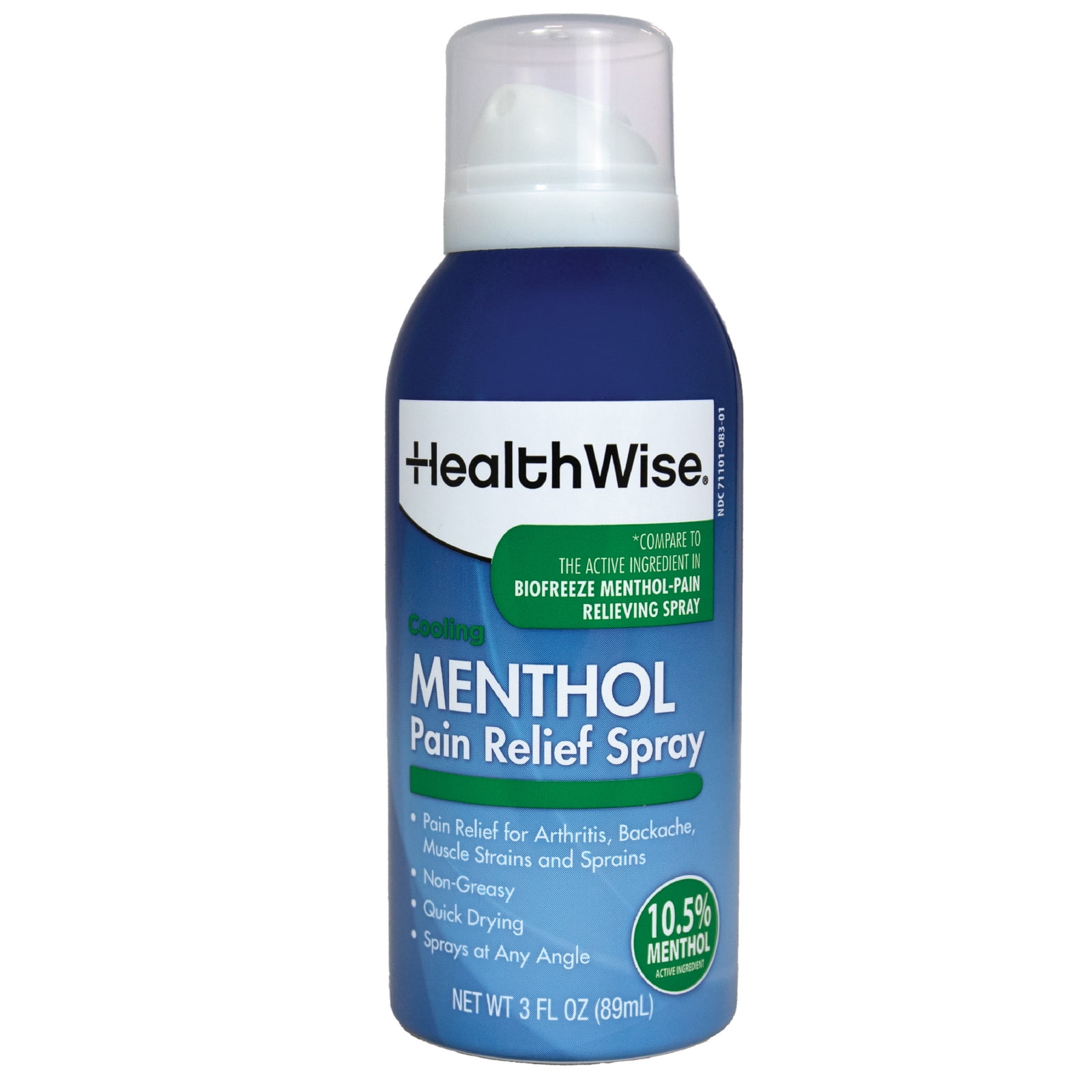 HealthWise 10.5% Menthol Pain Relief Spray | Cold Hot Sensation | 3 oz. 85  mL | Non-Greasy Formula | Immediate Penetrating Action