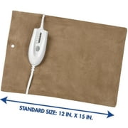 HealthWise Deluxe Heating Pad | Moist & Dry Heat | Four-Heat Settings | Sore Muscles | Soothing Warm Relief | Personal Size 12” x 15” | Safe, Automatic Shut Off