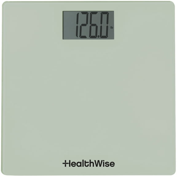 HealthWise Digital Weight Scale | 438 lbs / 199 kg Capacity | Tempered Glass Auto-On | Quick, Accurate Body Weight Measurements | Measurement Modes: LBS, KG or ST