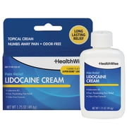 HealthWise Maximum Strength 4% Lidocaine Pain Relief Cream, Non-Greasy and Odor-Free, 1.75 oz, (1 Unit)
