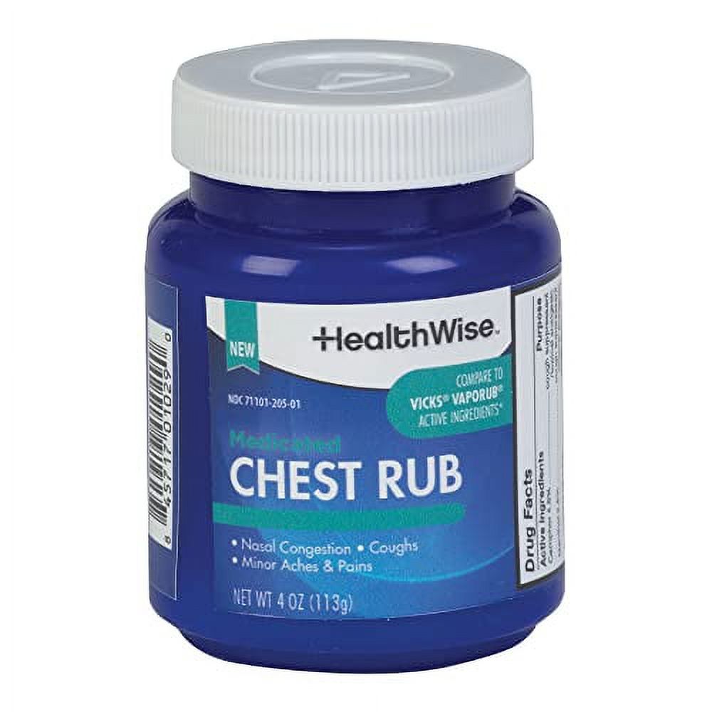 HealthWise Medicated Chest Rub Cough suppressant Relieves Nasal