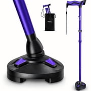 Healthbazaar Adjustable Folding Walking Cane for Women & Men, Purple