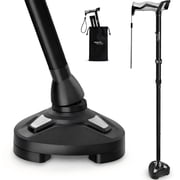 Healthbazaar Adjustable Walk Cane for Seniors,Foldable Cane,Black