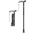 thumbnail image 1 of Healthbazaar Walking Cane with All-Terrain Shock-Absorbing Folding Adjustable Lightweight Heavy-Duty 350 lb Support,Black, 1 of 8
