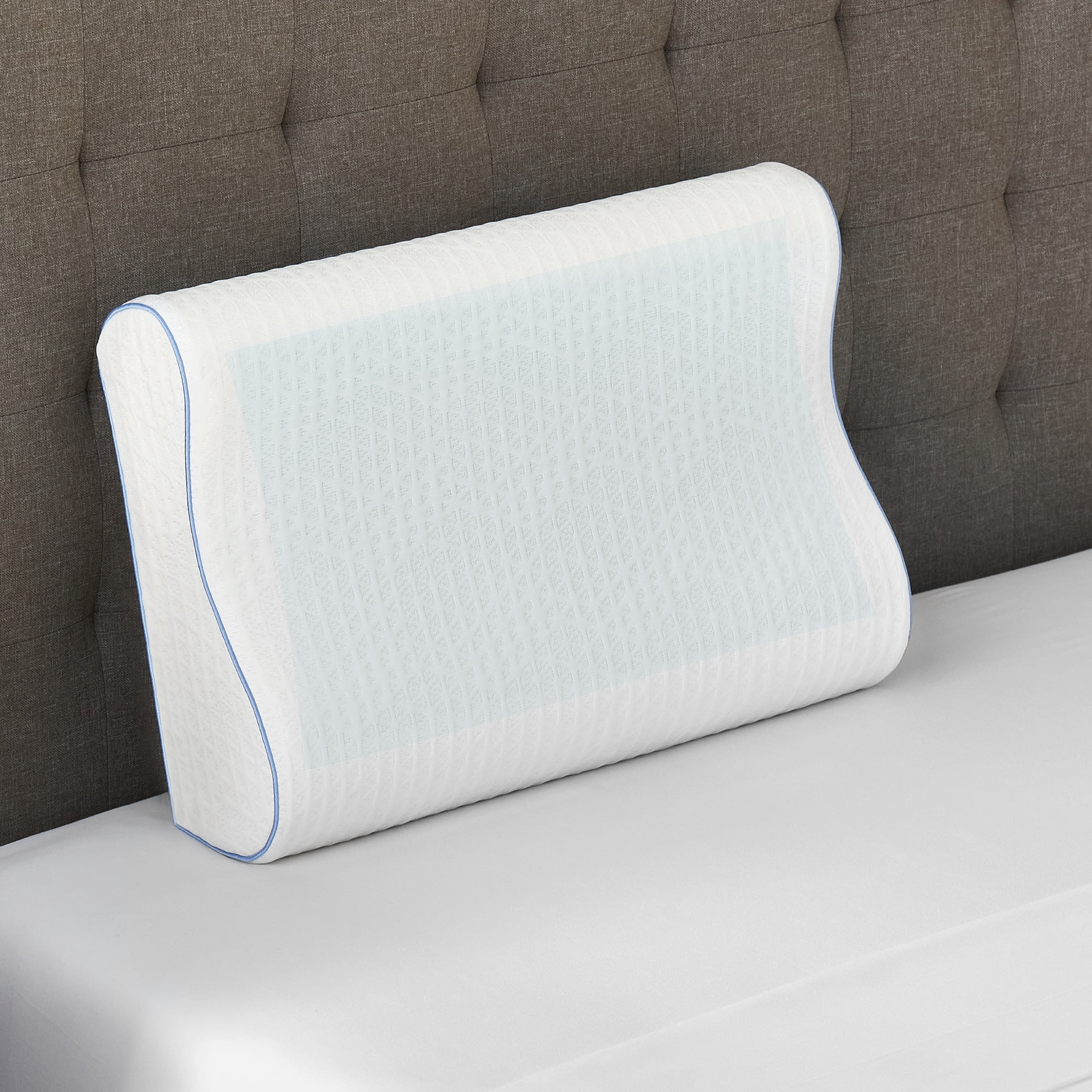 Ultra Firm White Memory Foam Cooling Gel Neck Pillow