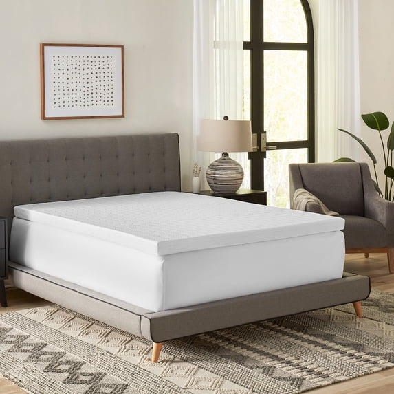 Bodipedic Essentials 3-inch Gel Memory Foam Mattress Topper with Cooling Cover, Full