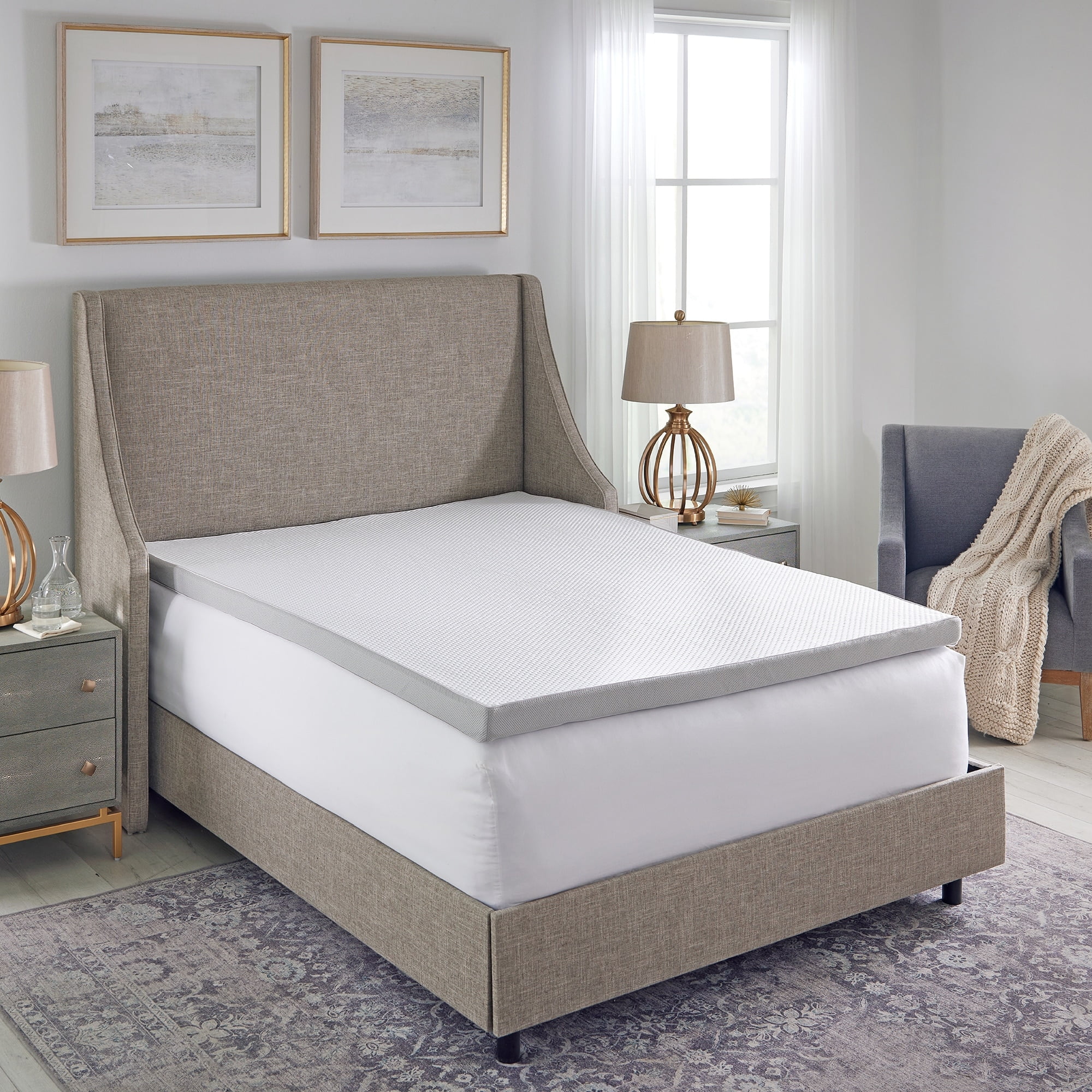 2-Inch Full Gel Memory Foam Mattress Topper with Graphene Infused Cover