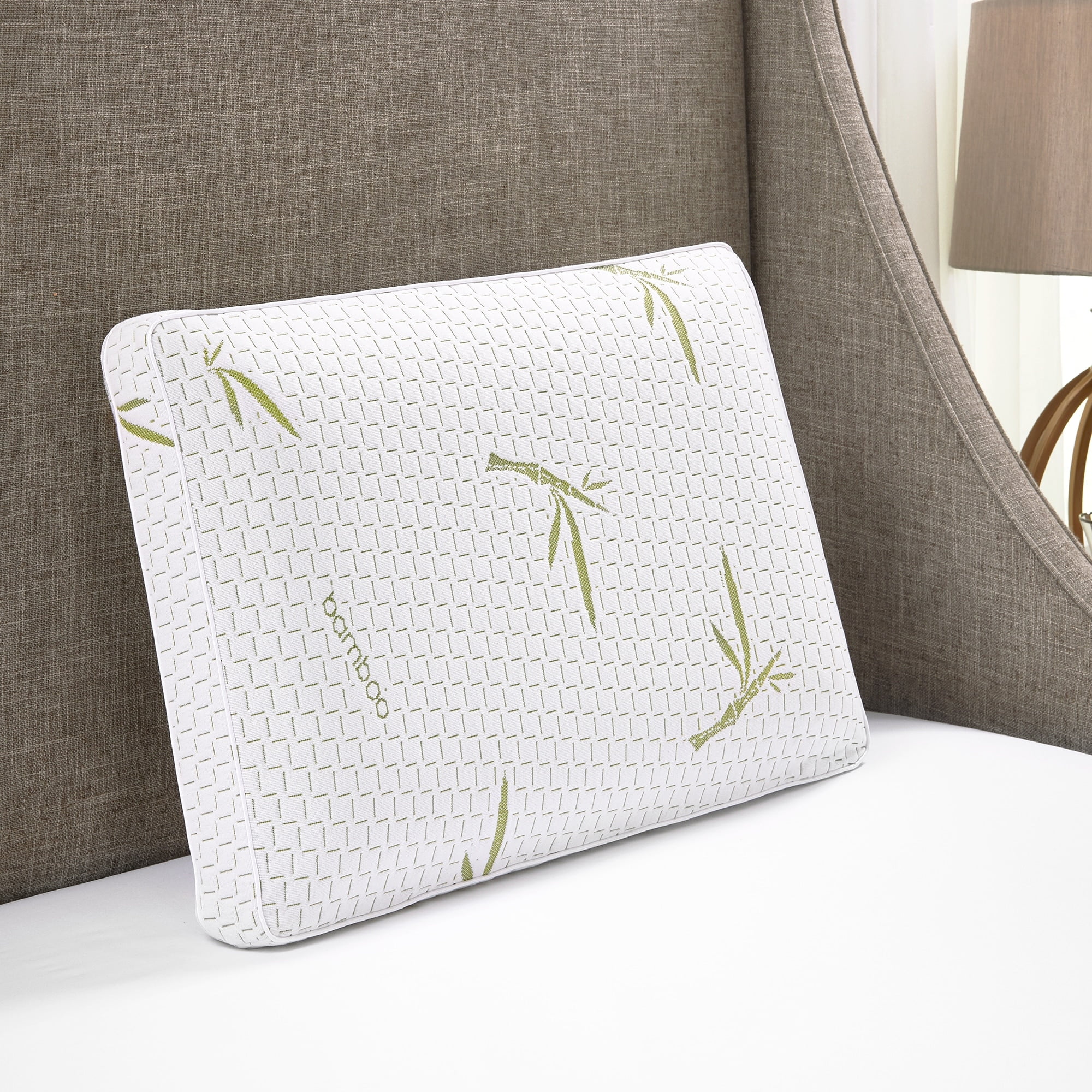 Green Tea Infused Memory Foam Bed Pillow with Bamboo Cover