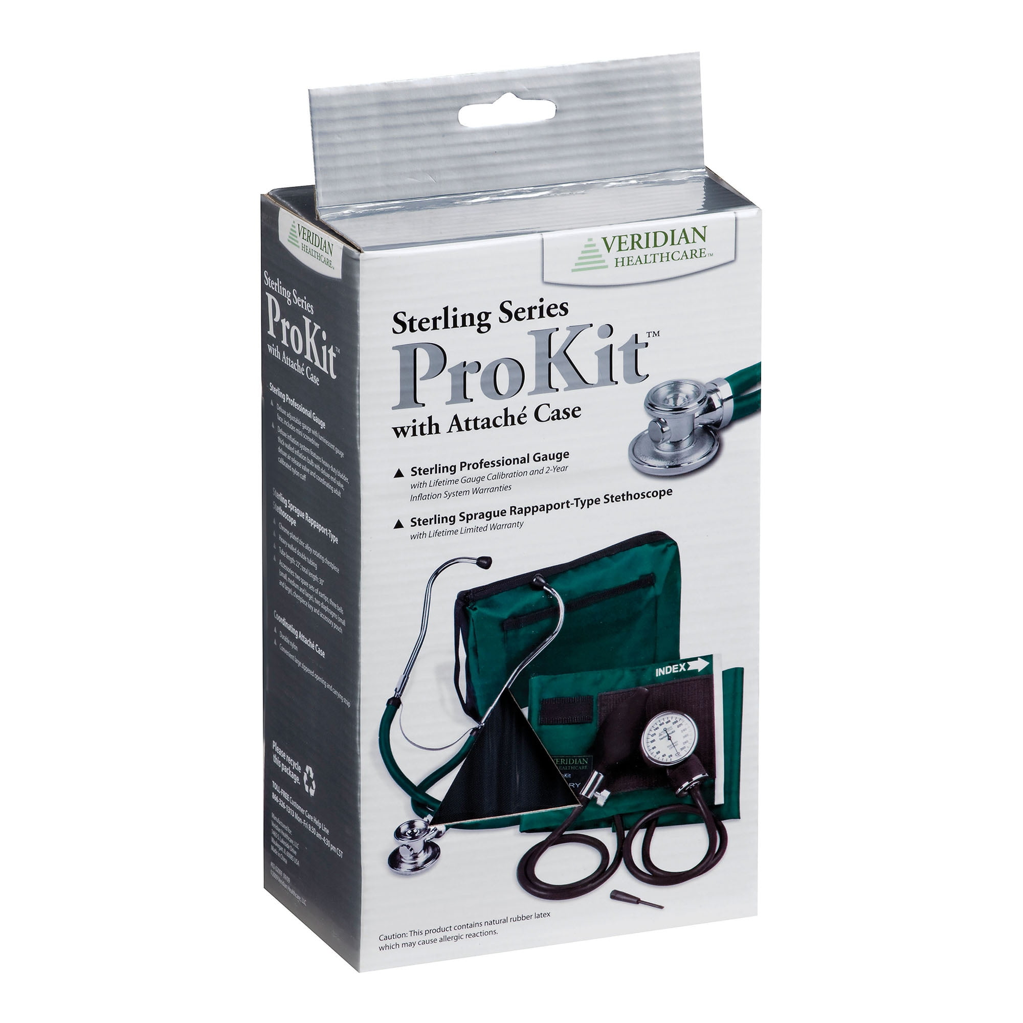 Healthcare Sterling ProKit Adjustable Aneroid Sphygmomanometer with Sprague Stethoscope, Adult, Teal