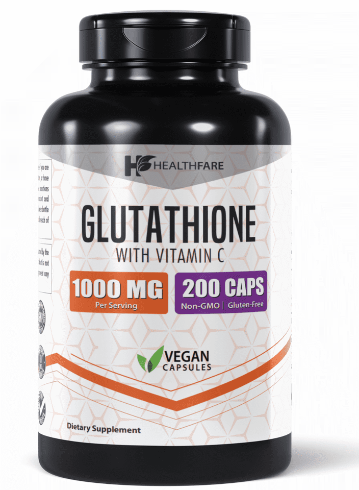 Healthfare Glutathione 1000mg GSH L-Glutathione Reduced 200 Capsules ...