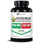 HealthFare Bitter Melon Capsules Extract 9500mg | 200 Vegan Pills | Standardized Extra Strength Herbal Supplement | Non-GMO, Gluten-Free | Made in USA