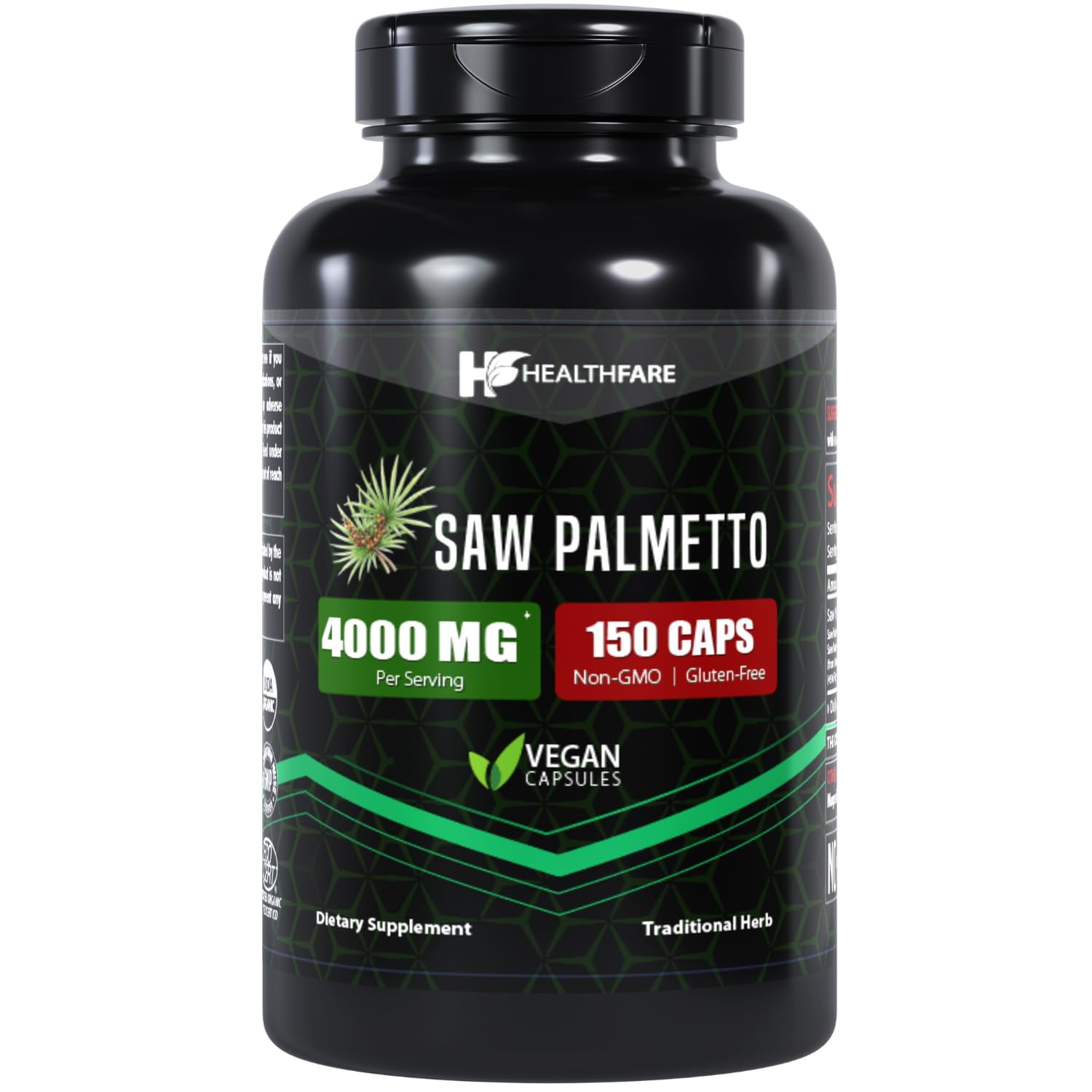 Healthfare Saw Palmetto Extract 4000mg 150 Capsules Traditional