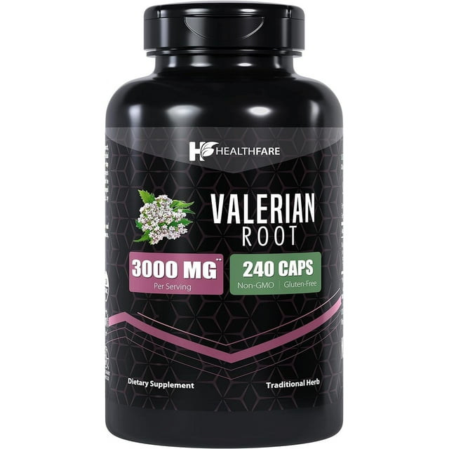 Healthfare Valerian Root Capsules 240 Pills 3000mg Ultra High