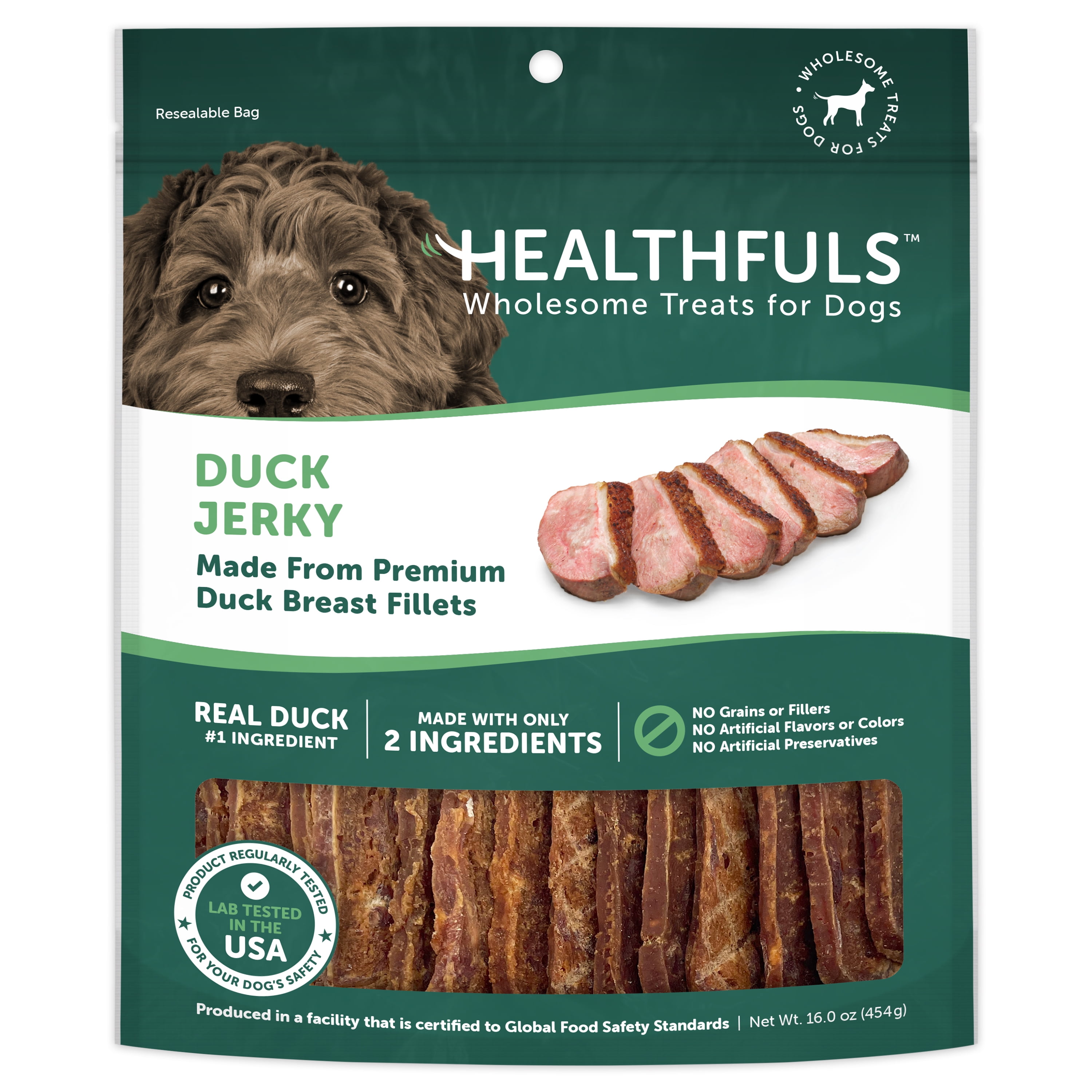 Healthfuls Duck Jerky Dog Treats, 16oz —Limited Ingredients