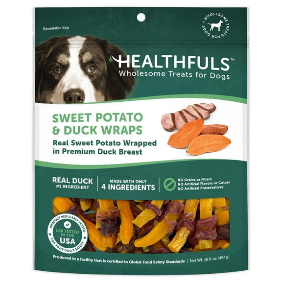 Healthfuls Duck & Sweet Potato Treats, 16 oz - Healthy, Protein Rich Treats for Dogs - Dog Chews