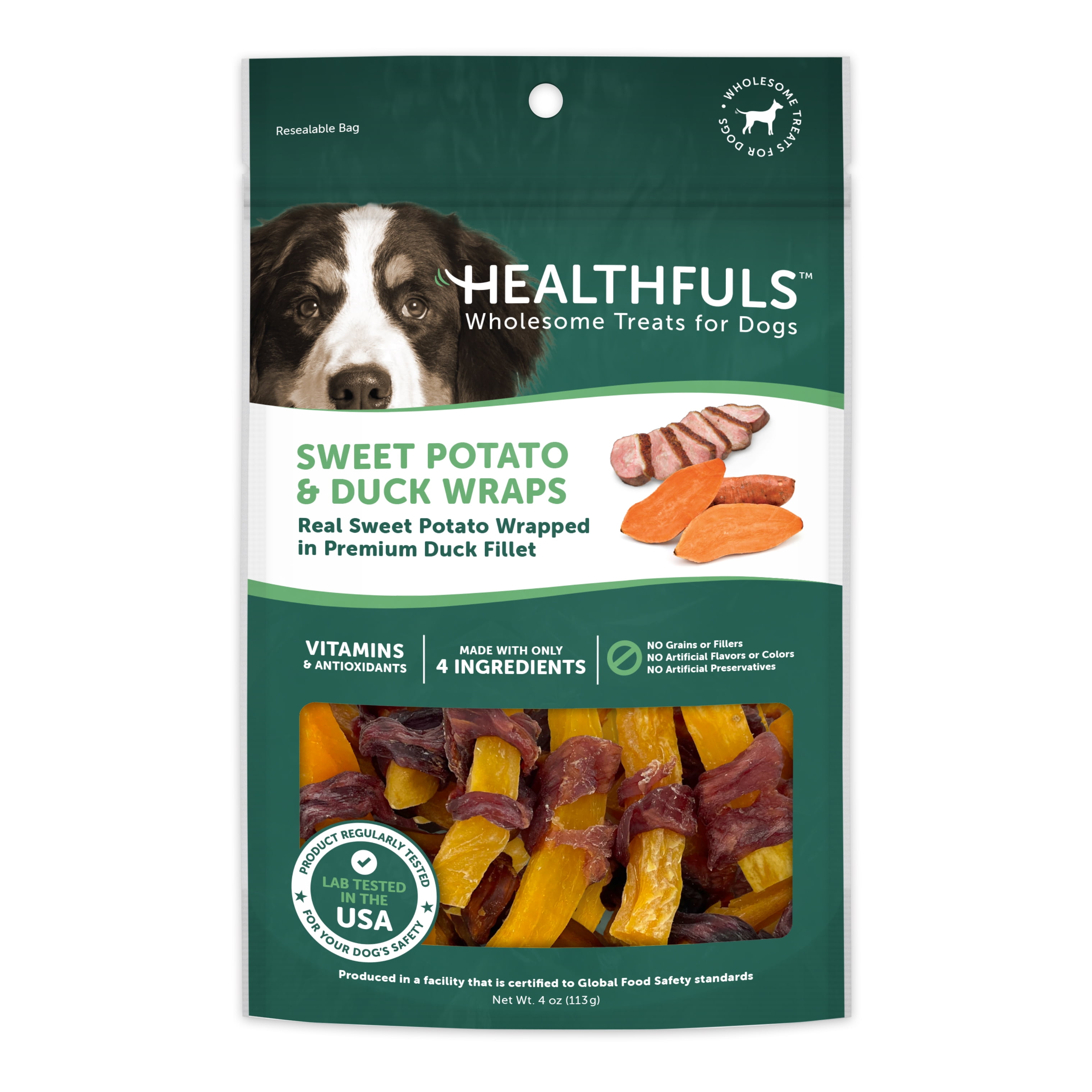 Healthfuls Premium Duck Breast & Sweet Potato Dog Treats, 4oz ProteinRich, GrainFree Chews