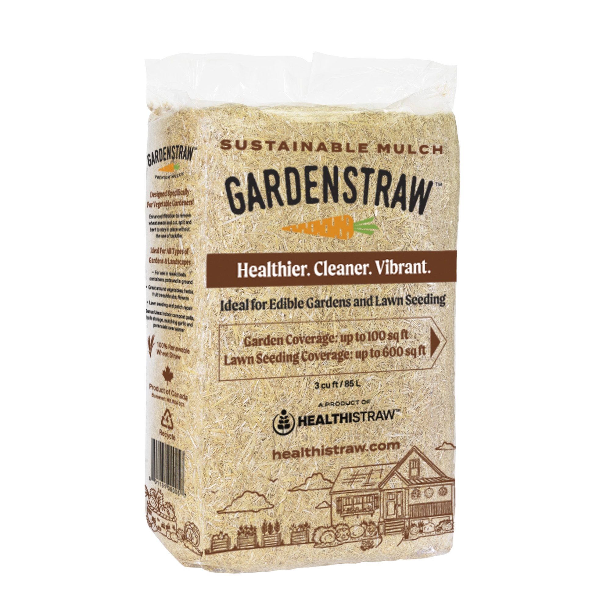 HealthiStraw GardenStraw Clean Premium Straw Mulch for Gardening, Lawn