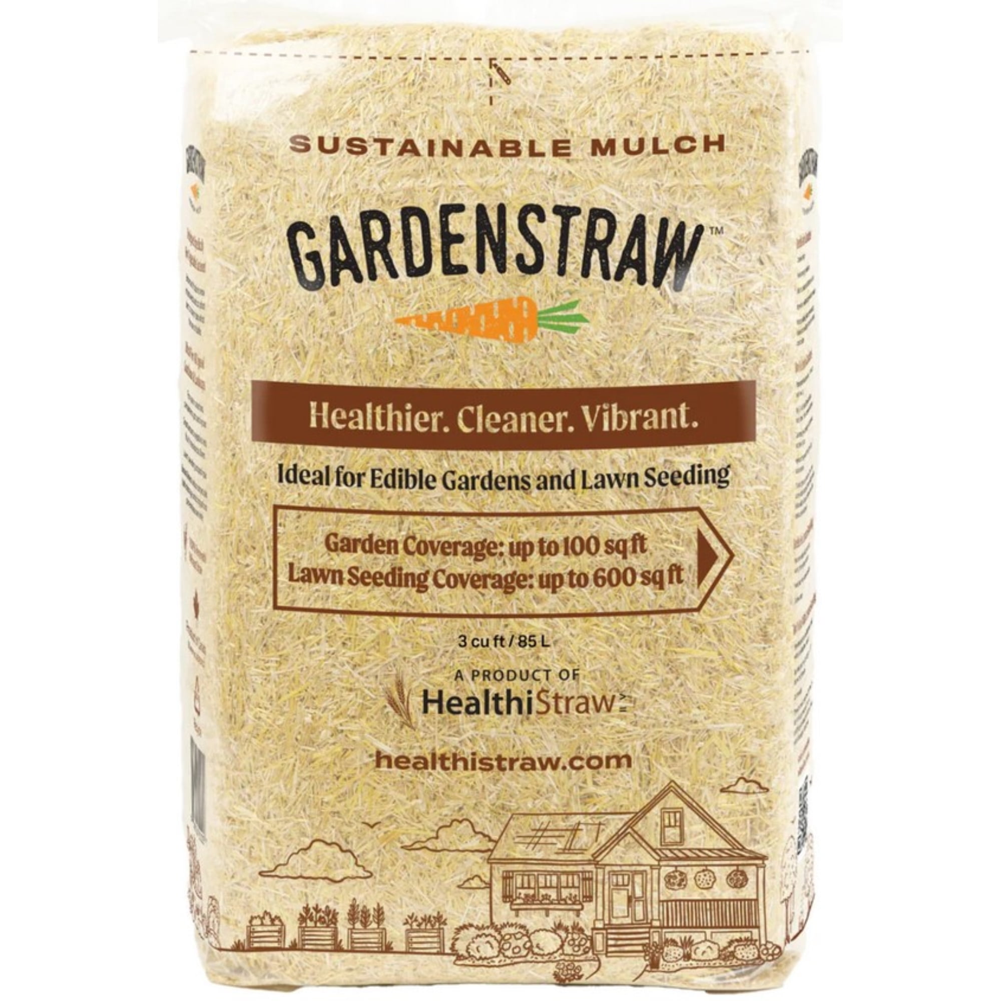 HealthiStraw GardenStraw Clean Premium Straw Mulch for Gardening, Lawn