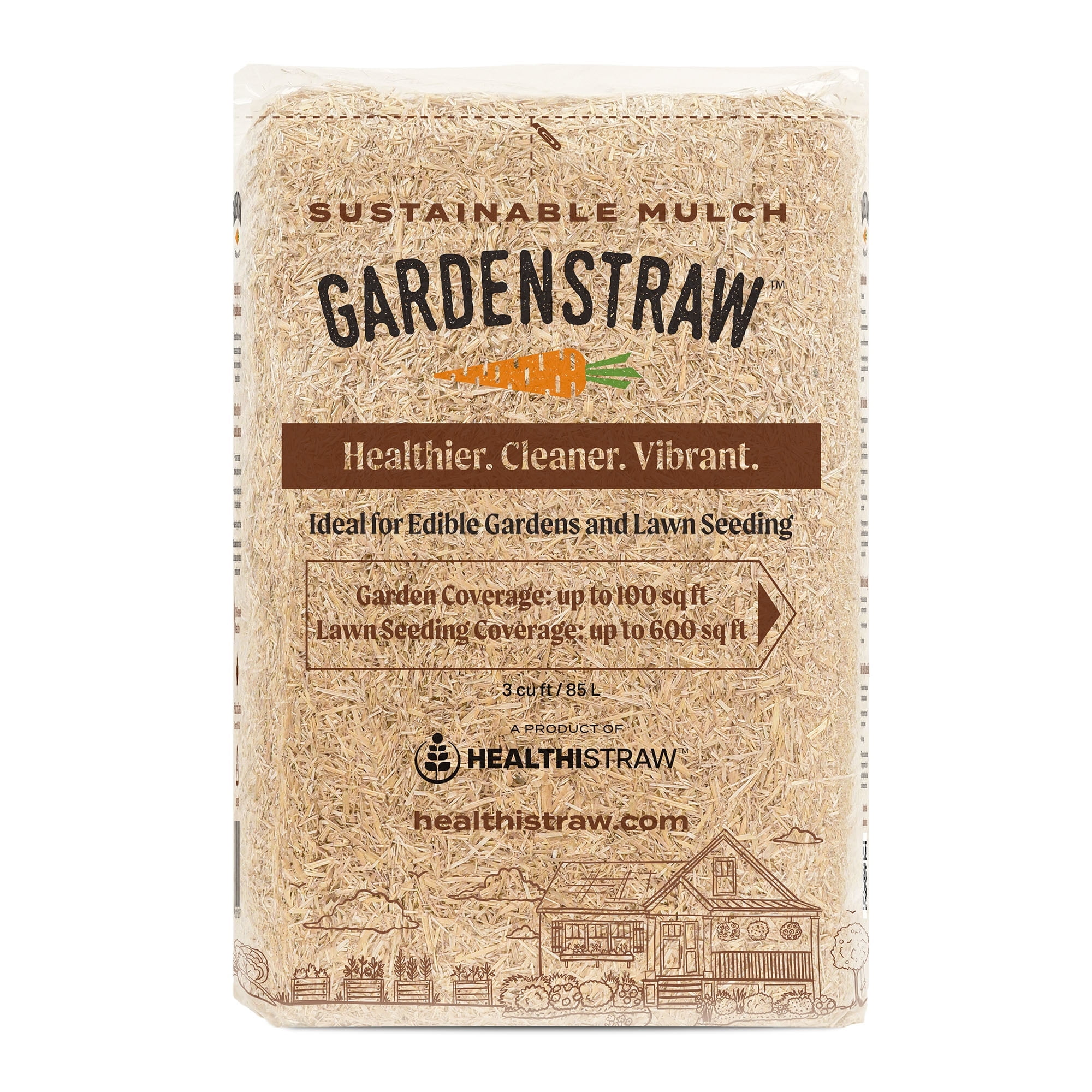 Sustainable Wheat Straw Mulch for Gardens and Lawn Seeding, 3 cu ft