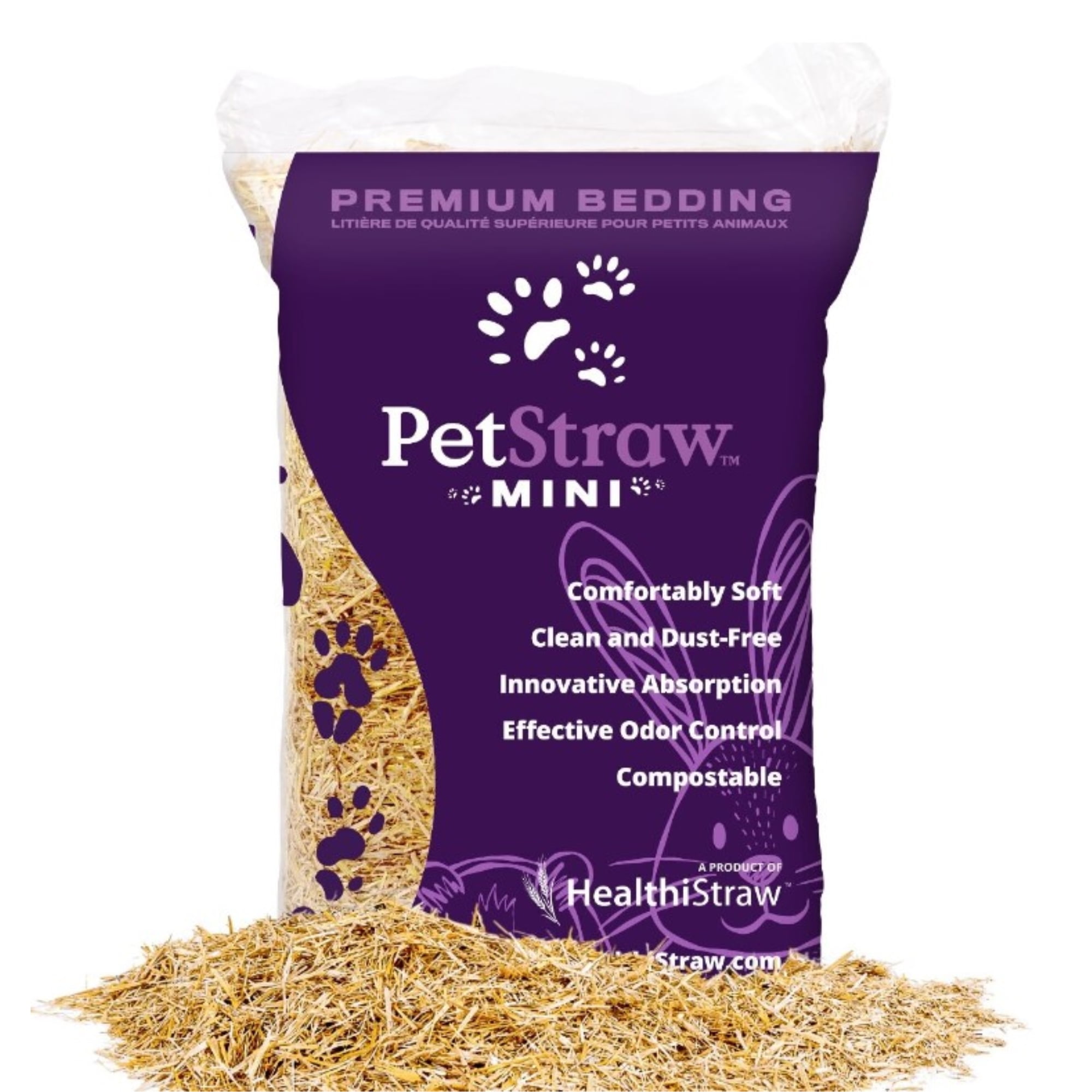 HealthiStraw PetStraw Mini, Premium Wheat Straw Bedding with Multiple