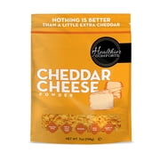 Healthier Comforts Cheddar Cheese Powder 7oz | Premium Yellow Cheddar | Batch Tested Gluten Free, Kosher, No Artificial Dyes | Cheesy Goodness for Popcorn, Pasta, Mac and Cheese | Shelf Stable