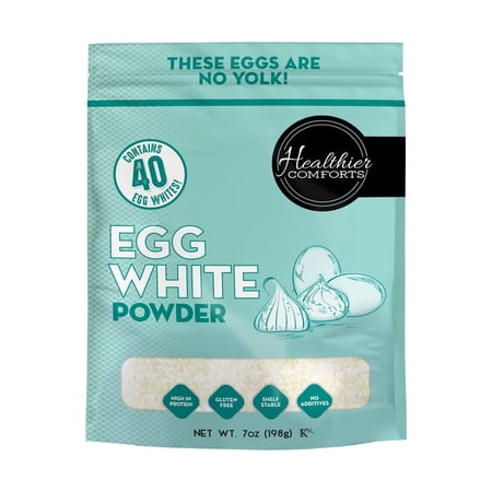 Healthier Comforts Egg White Protein Powder 7oz | Pure Dried Egg Whites, Unflavored | Pasteurized, Ready to Eat, Gluten Free, Made in USA | Perfect for Shakes, Meringue, Royal Icing, Baking
