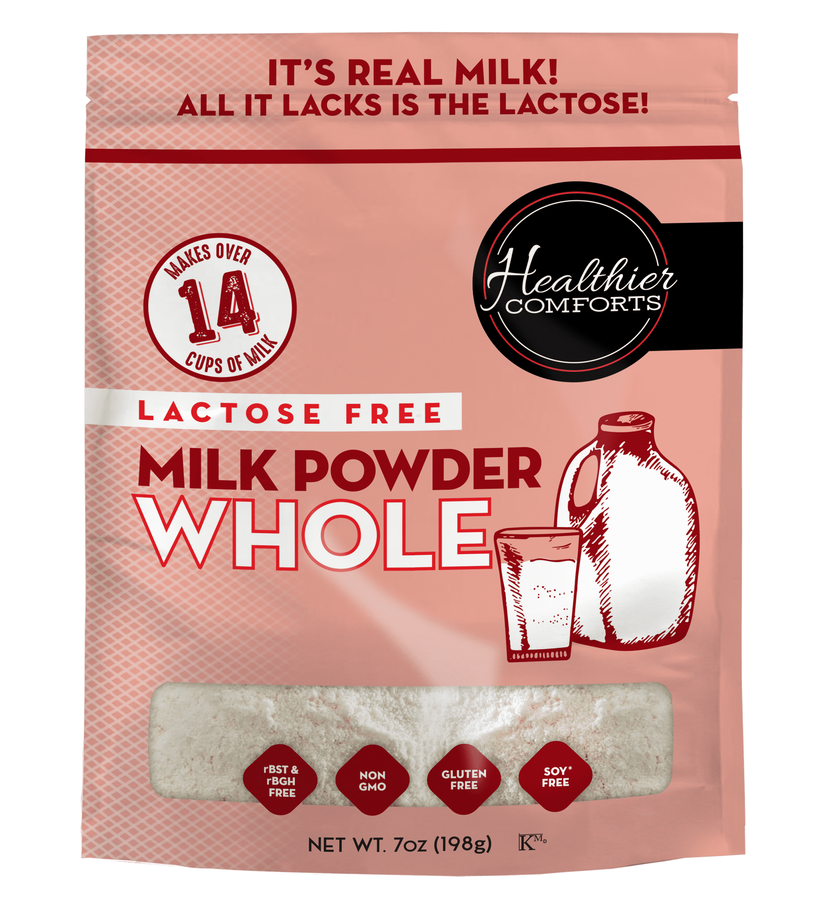 Healthier Comforts Lactose Free Whole Milk Powder 7oz