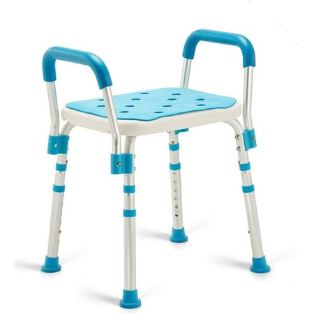Healthline Adjustable Shower Chair Bath Seat for Seniors, Shower Stool Bench with Removable Arms