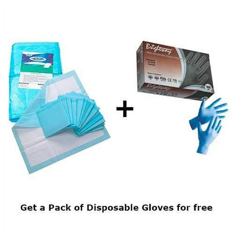 Healthline Blue Chucks Pads, Chux Disposable Underpads 23x36, (50/Pack)