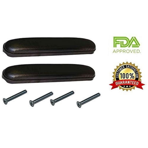 Healthline Padded Armrests For Wheelchair, Universal Arm Pads Replacement Black, 14 Full Length (2)