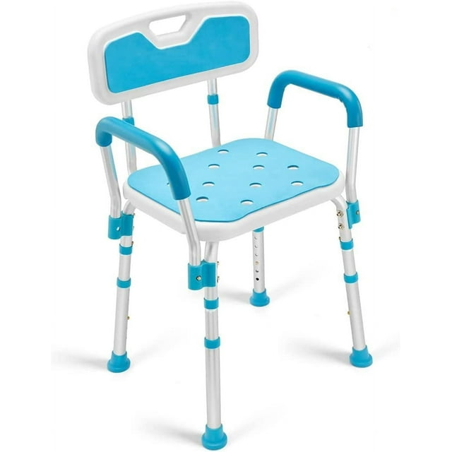 Healthline Shower Chair with Arms and Back, Shower Seat Bench Chair for
