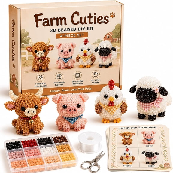 Healthloop 3D Beaded Gnome Craft Kit, DIY Bead Art Set for Adults & Beginners