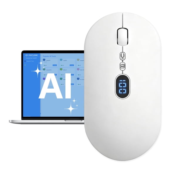 Healthloop AI Voice Mouse with ChatGPT Assistant, Wireless Smart Mouse Voice to Text Recorder, Multiple Models Available