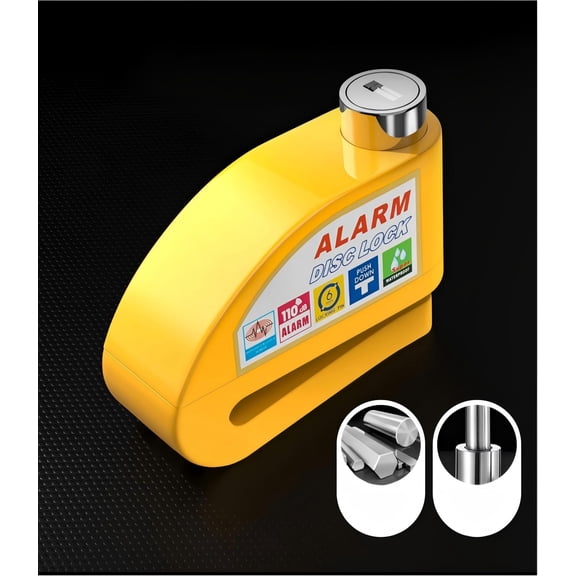 Healthloop Motorcycle Disc Lock with Alarm, 110dB Anti-Theft Brake Lock for Scooter and Bike, Heavy Duty Security
