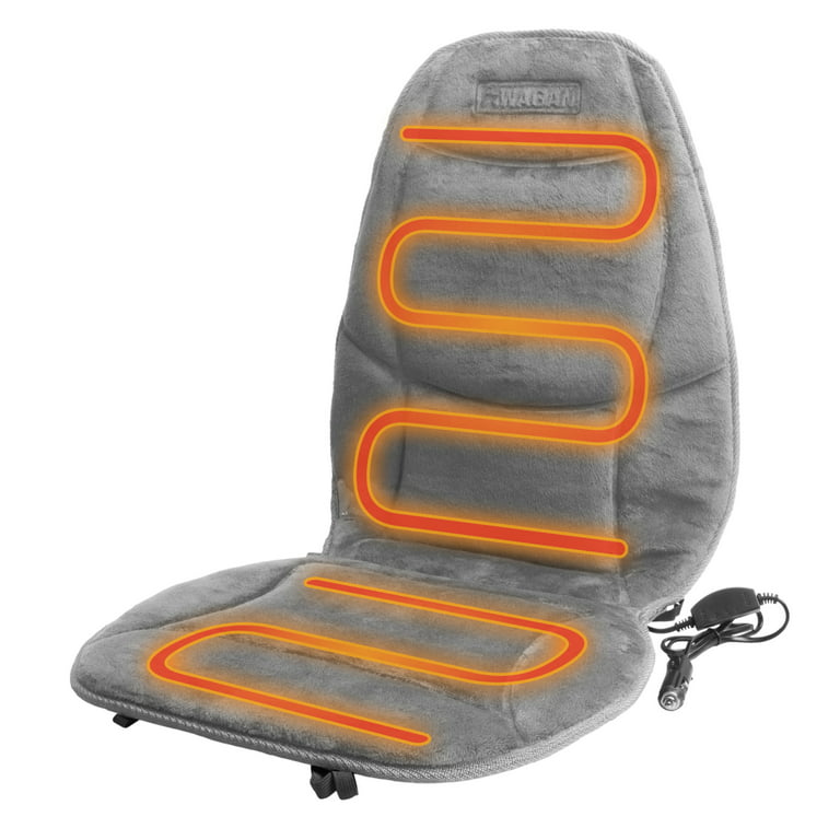 Healthmate 12V Auto Soft Velour Heated Seat Cushion with Lumbar