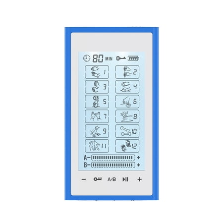 HealthmateForever T12AB2 Touch Screen Professional Grade TENS Muscle Recovery & Pain Relief Therapy (Blue on White)
